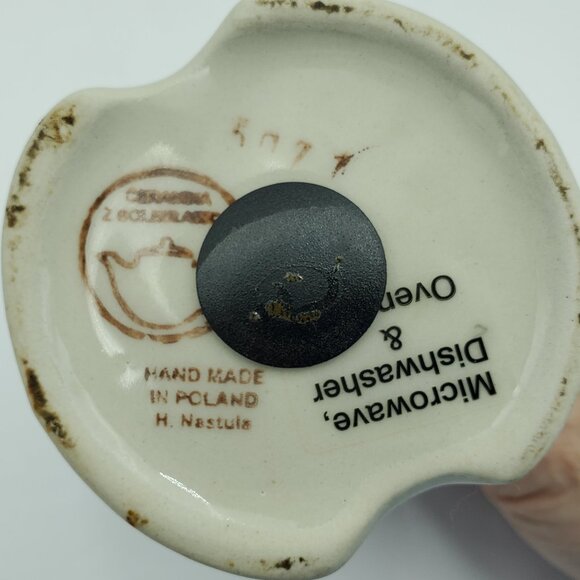 Polish Pottery Man & Woman Salt & Pepper Shakers Figural Daisy Floral Shakers - Picture 10 of 10